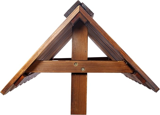 Rustic Wooden Wishing Well Planter Outdoor Home Décor for Patio Garden Yard wHanging Bucket