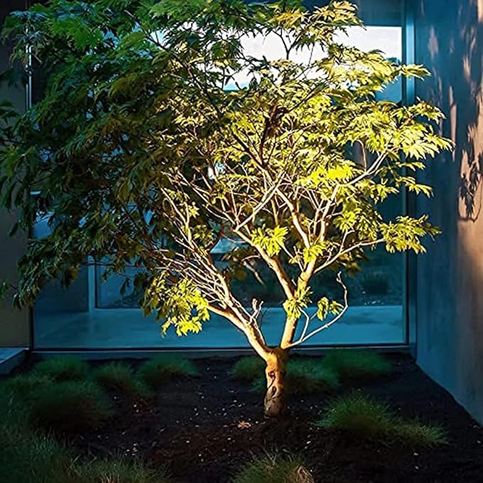 Kiven LED Spotlight 7 Watts Plug in Accent Lights 3000K Warm White Landscape Lights with Timer 9.8FT Waterproof Plug in Cord and ON/Off Switch for Paintings Plants Porch Pond Garden
