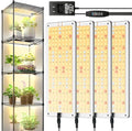 LED Grow Lights for Shelves 4pack Grow Lights for Indoor Plants616LEDs Full Spectrum Grow Light for Under Cabinet Plant Grow Lamp with 3/9/12H Timer10 Dimmable Levels for Plant Growing