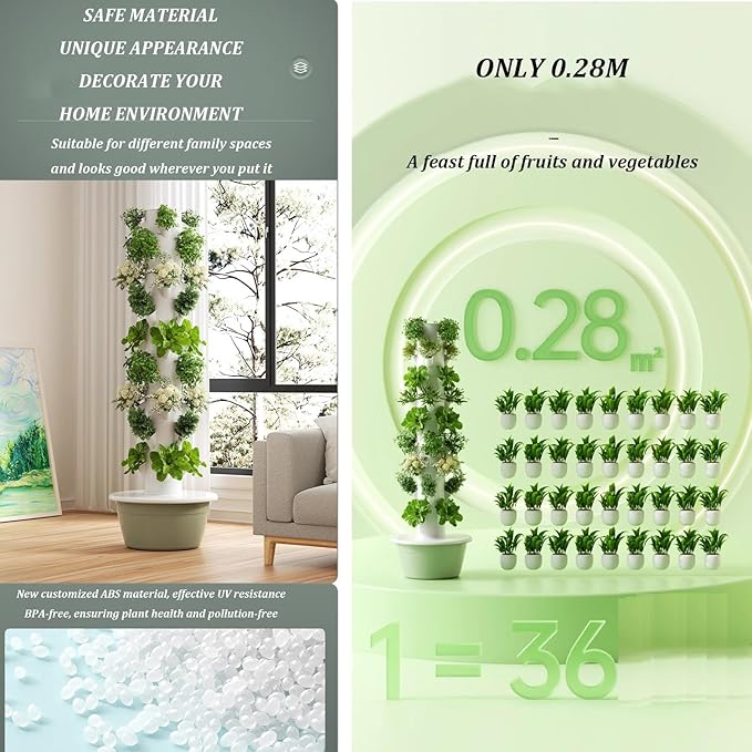 Hydroponics Growing SystemHydroponic Growing Kits &amp SystemsHydroponics Tower with LED Grow Lightwith Hydrating Pump Adapter Net Potsfor Herbs Fruits and Vegetables. (Size : Nine Floors)