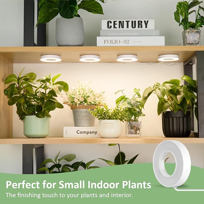LORDEM Grow Light for Indoor Plants 192 LEDs Ceiling Full Spectrum Plant Light Quad Head Plant Lamp with 3/6/12H Auto Timer 6 Brightness Levels Individual Bulb Control Corded