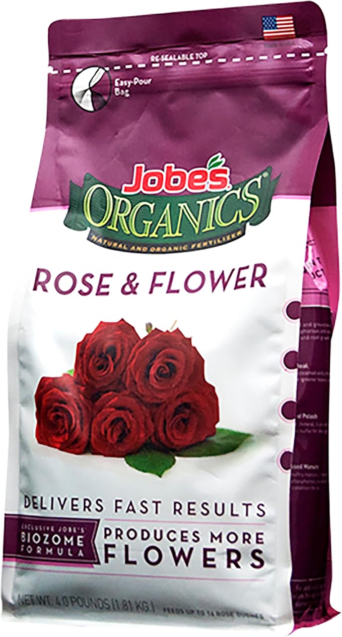 Jobe's Granular Plant Food Flower &amp Rose with Fertilizer Spikes for Azaleas Camellias &amp Rhododendrons Bundle 4lbs &amp 10 Spikes