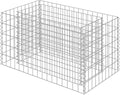 Gabion Raised Bed Galvanized Steel Outdoor Planter Weather Resistant Stable Durable Garden Plant Bed Silver Rectangular