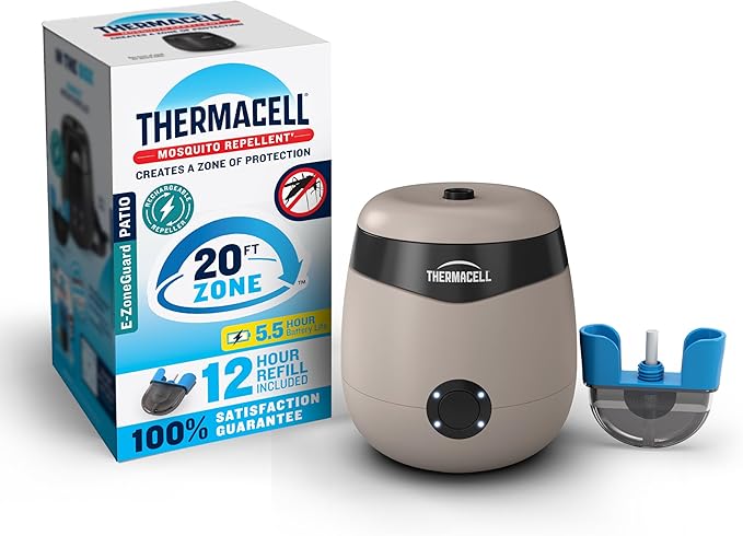 Thermacell E-Series Rechargeable Mosquito Repeller with 20’ Mosquito Protection Zone Bug Spray Alternative Scent Free