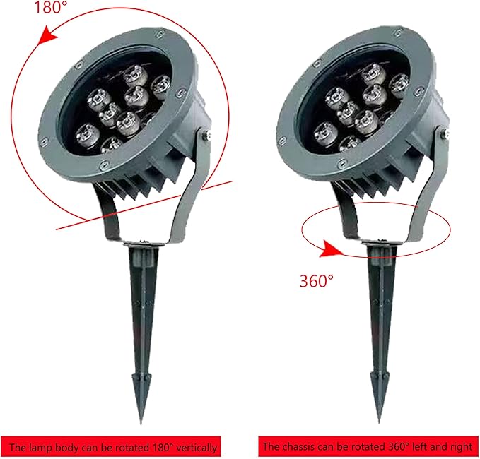 Kiven Outdoor Landscape Plug-in LED Lighting with Timer Function 9W Waterproof Yard Lights COB Led Spotlights with Spiked Stand for Lawn Decorative Lamp IP65 Indoor Wall Light 6000K