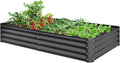 6x3x1ft Galvanized Raised Garden Bed Outdoor Planter GBoxes Large Metal Planter Box for Gardening Vegetables Fruits FlowersGray