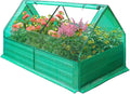 Galvanized Raised Garden Bed Mini Greenhouse Outdoor Raised Garden Planter Box for Vegetable Flower Fruit Metal Planter Garden Box for Garden Yard (49x35x36 in)