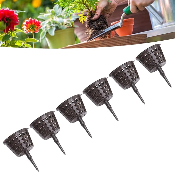 100PCS Bonsai Fertilizer Cups Plastic Fertilizer Mesh Basket with Lid Planting Fertilizer Net Pot Garden Nutrition Box Tools for Succulents and Orchids (Small Size with Lid)