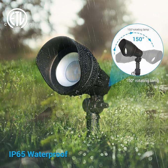 DEWENWILS LED Low Voltage Landscape Lights 14W 540LM 3000K 12V Aluminum Outdoor Spotlight IP65 Waterproof Landscape Lighting for Yard Garden House Tree Lawn 4 Pack