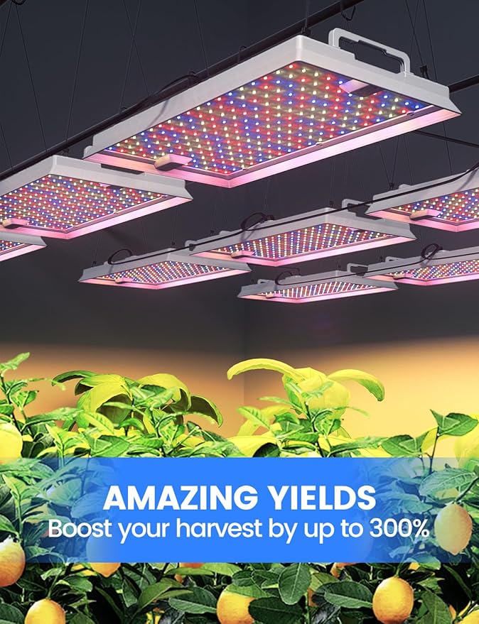 Plant Grow Light [Smart APP &amp Expansive 2x3 Ft Coverage] Genuine 100W Output LED Full Spectrum for Indoor Plants 8-Level Brightness Hanging Use with Remote Control（Hanging Use）