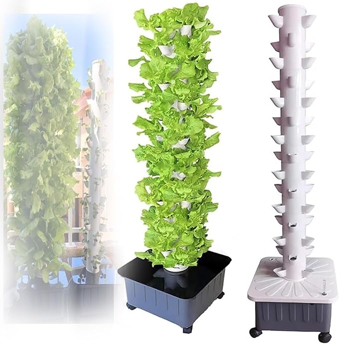 Aeroponic TowerIndoor Hydroponic Grow Sys-tem15 Tiers 45 Holes Aquaponics Growing Sys-tem Soilless Growing Garden Aeroponic Growing Kit For Fruits And Vegetables