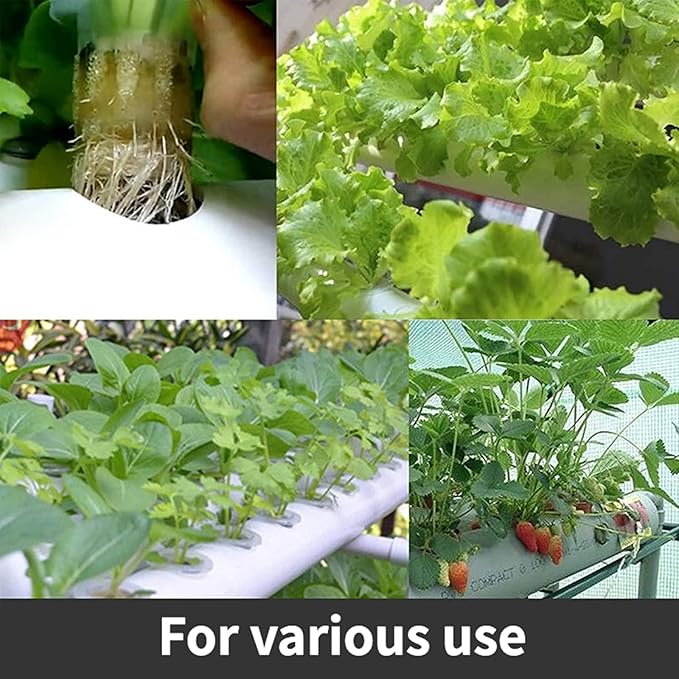 Pipe Type Hydroponic System 3 Layers 108 Holes Soilless Culture Equipment with Water Pump Controller Nest Basket Sponge for Wheatgrass Soybean Mung Hydroponics Nursery Planting