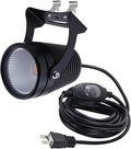 Kiven 10W Black Plug in LED Indoor/Outdoor Waterproof SpotlightAluminum Porch Light with 9.84 FT Plug-in Cord Plug in Accent Light with Vinly Siding Hook for Plant Porch Garden(Warm White)