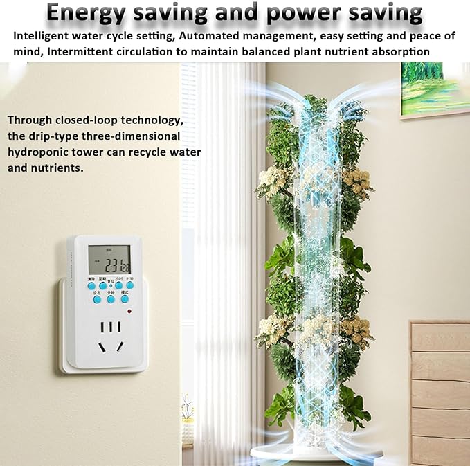 Hydroponics Growing System kit Vertical hydroponic Garden Tower hydroponic Tower aeroponic TowerIndoor Vertical Garden forGardening LoverHerbs Vegetables and Fruits (Green 9Layers)