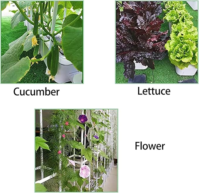 Hydroponics Growing System Smart Hydroponics Growing System with Controller Auto Remind Self-Watering Planter 60 Climbing Trellis for Cucumber Tomato Hydroponic Tower (1 White)