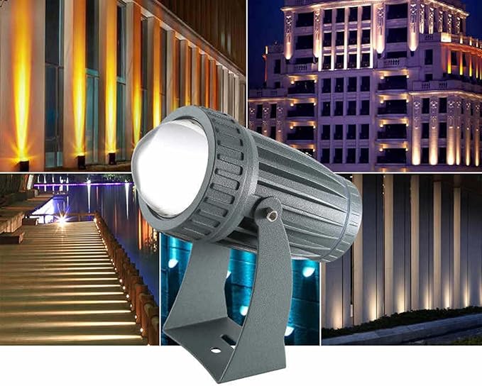 Landscape Lamp - AC85-265V Long Range LED Beam Light Rotation Spot Lights IP65 Waterproof Narrow Beam Spotlight Outdoor Architectural Decorative Lighting(Red10w)