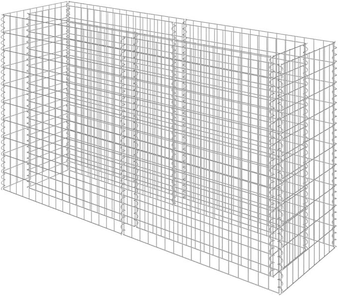 Gabion Raised Bed Silver Galvanized Steel 70.9x19.7x39.4 in Gardening Pots &amp Planters 143558