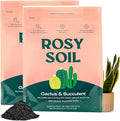 Rosy Soil Cactus and Succulent Potting Soil Mix for Houseplants - Fast Draining Organic Potting Soil for Succulents AloeVera Indoor Plant - Root Boosting for Drought Tolerant Growth Pack of 2