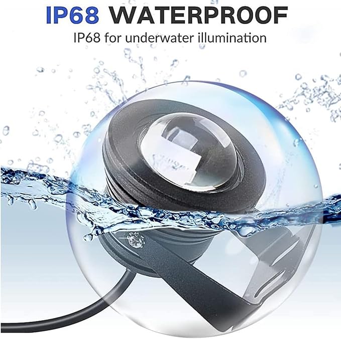 10W LED Underwater Pond Lights- RGB Outdoor Landscape Light IP68 Waterproof Garden Spotlight for Garden Pond Swimming Pool Terrace(Red10WAC12V)