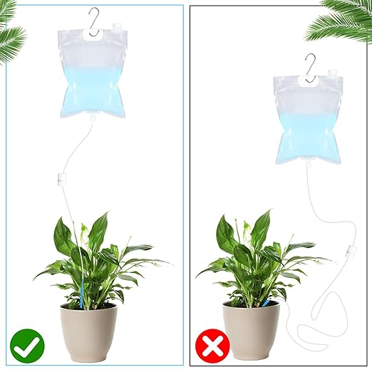 4 Pcs 6.5 L Extra Large Plant Drip Irrigation Bag Automatic Watering Bags Self Automatic Watering System Drip Irrigation Device with Adjustable Valve Switch for Gardening Flower Outdoor Clear