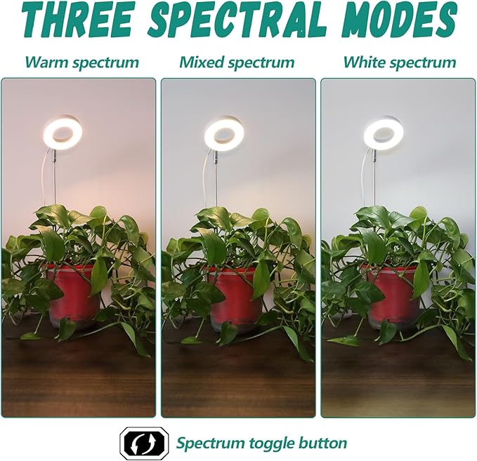 EP Indoor Plants Grow Light Full Spectrum LED Plant Light Height Adjustable Growth Floor Lamp with Automatic Timer Ideal for Small Plants2 Packs