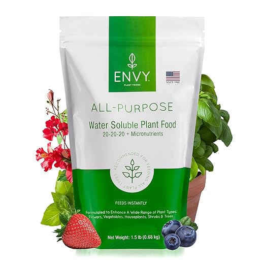 ENVY All-Purpose Plant Fertilizer 1.5 Pound - Makes 150 Gallons for Indoor and Outdoor Plants Pet Safe Water Soluble Made in USA