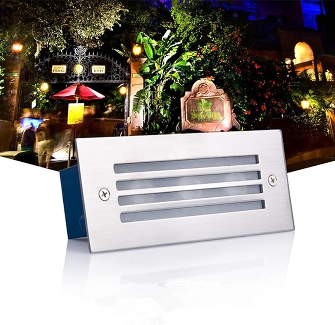 Embedded Stair Corner Ground Lights IP65 Waterproof Outdoor Landscape Lamp 5W Rectangular LED Beam Spotlight Garden Courtyard Underground Lights(Red5w(12v))