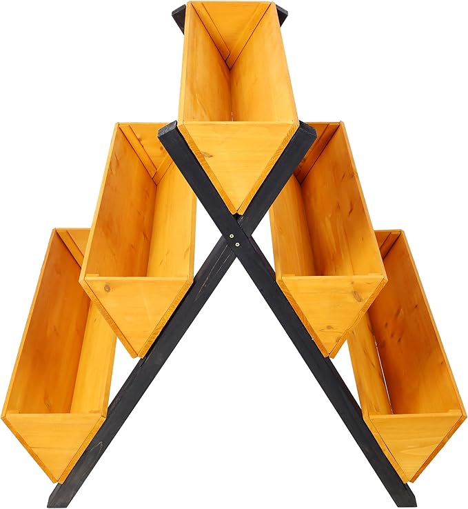 3 Tiers Wooden Vertical Raised Garden Bed with LegsBrown Planter Raised Beds Kit for Flowers Herbs Vegetables