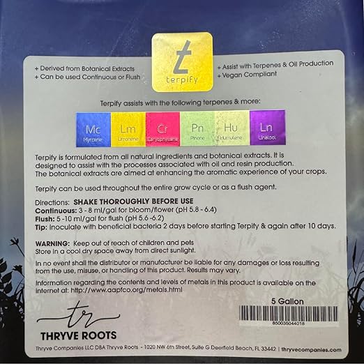 Terpify 5 Gallon Free WG Hydro Cheat Sheet and Measure Shot Cup