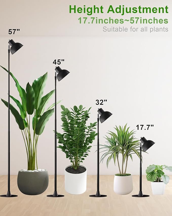 yadoker Plant Grow Light for Indoor Plant Aluminum LED Grow LightElevating Plant LampHeight AdjustableAutomatic Timer with 8/12/18Hours10-Level BrightnessIdeal for Large Plant Grow