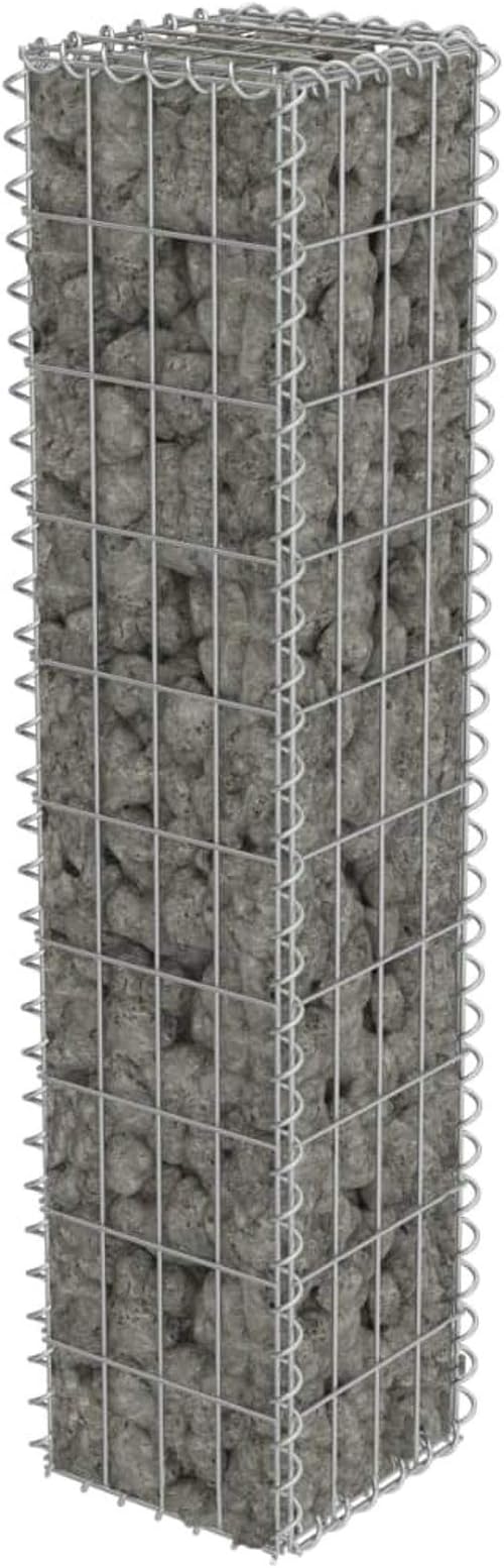 Gabion Basket Galvanized Steel Mesh Grid with Covers 7.87x7.87x39.4 Inches for Raised Garden Bed and Retaining Wall