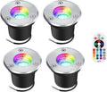 4PCS LED Landscape Lights - Outdoor Buried Lamp 3W LED Ground Recessed Spotlight 12V-24V RGB Ground Spot Lights IP65 Garden Recessed Floor Lamp Spotlight Led Light(3W(220V))