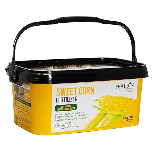 HyR BRIX Slow-Release 16-7-10 Sweet Corn Fertilizer 5lb Bucket - Corn Food with Calcium &amp Sulfur - Essential Micronutrients for Big Uniform Ears &amp Sweet Flavor