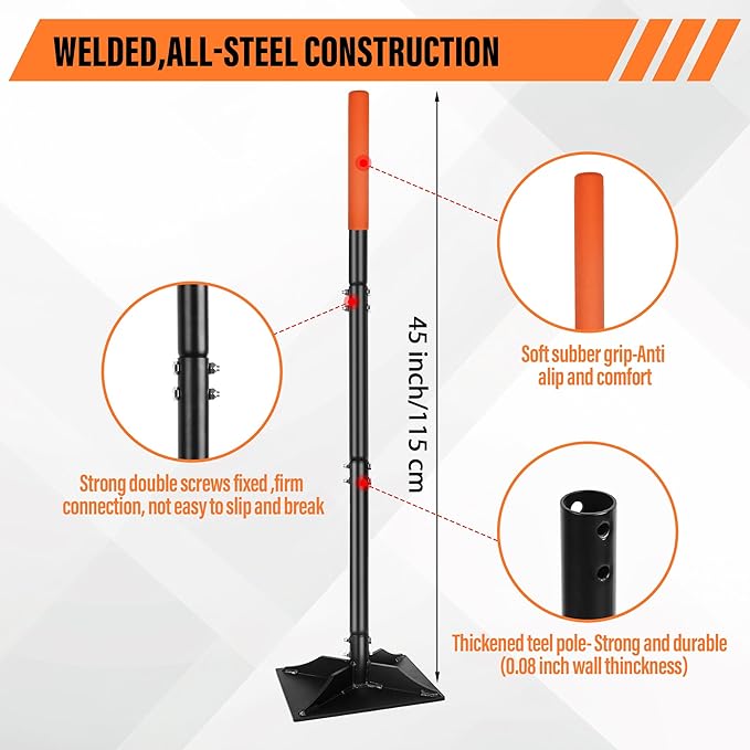 Garden Steel Tamper with 45 Inch Handle Hand Ground Tamper Tool Durable Plate Soil Compactor Garden Heavy Duty Ideal Tool for Leveling Soil Gravel Asphalt Driveway