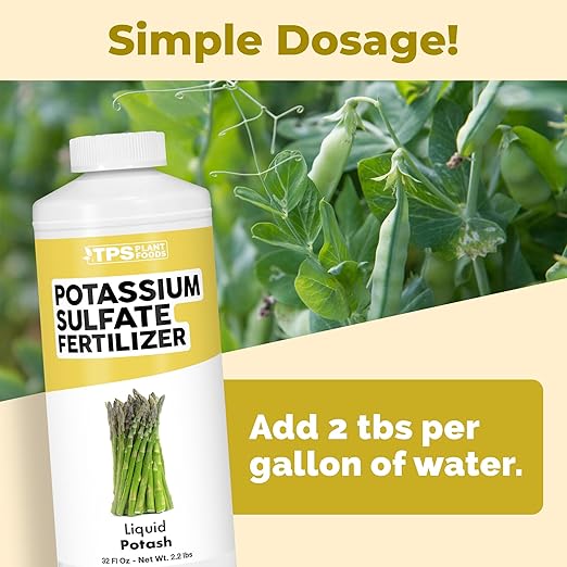 Potassium Sulfate Fertilizer Premium Potassium and Sulfur Plant Nutrient Blend 32 oz (1 Quart)