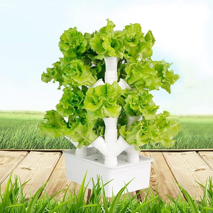 Hydroponic Tower Growing SytemGarden Hydroponic Growing System Vertical Tower Vegetable Plant Tower Gift for Gardening Lover - Home Grow LettuceHerbsVeggies &amp Fruit32Holes