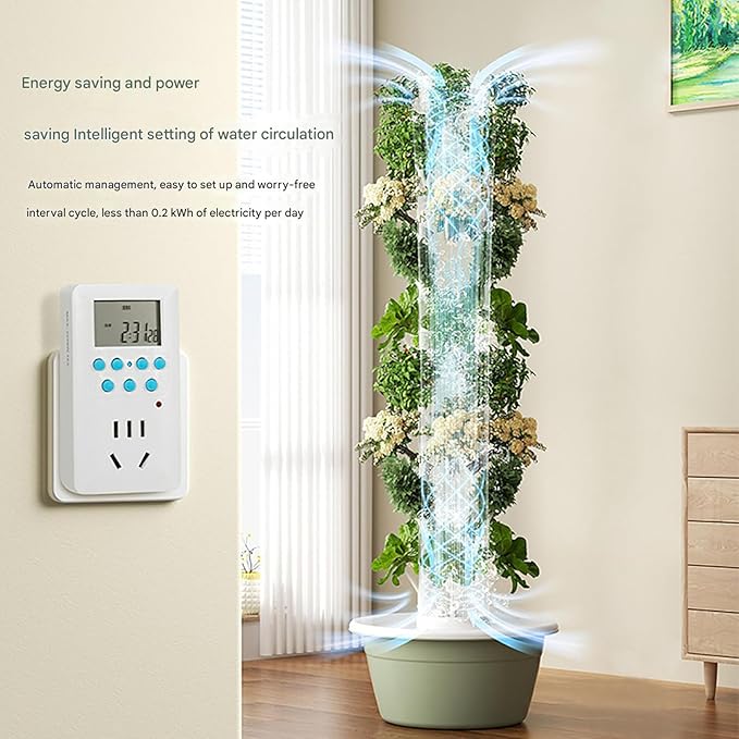5/7/9-Layer Vertical Hydroponic Tower Indoor/Outdoor Hydroponics Growing System Kit for Fruits Vegetables Herbs with Water Pump