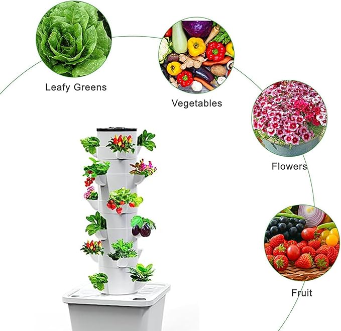 Hydroponics Growing System kit 18 Pods Vertical Hydroponic Tower for Smart Indoor Home Gardening Lovers Hydroponic Germination Kit