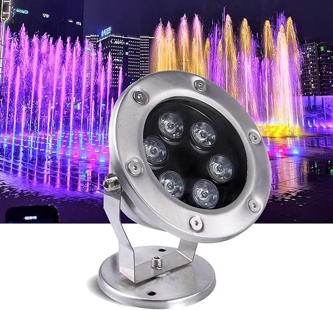 LED Underwater Lights IP68 Waterproof Adjustable Spotlight for Pools Waterfalls and Landscape Lighting - Low Voltage AC12/24V