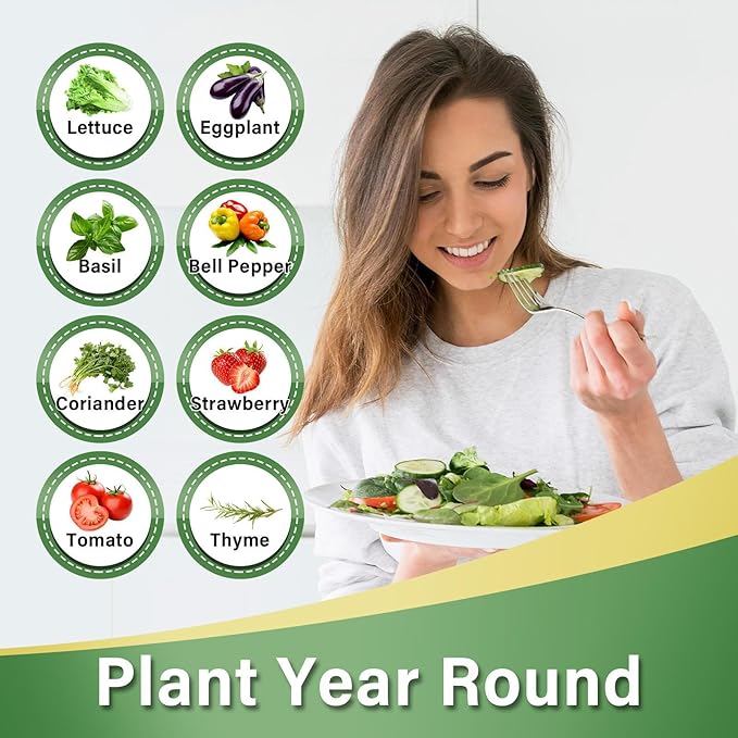 10 Layer Tower Garden Auto Water Circulate Hydroponics Tower Garden with 50L Water Tank Hydroponics Growing System Kit for Strawberries Basil Fruits Flowers