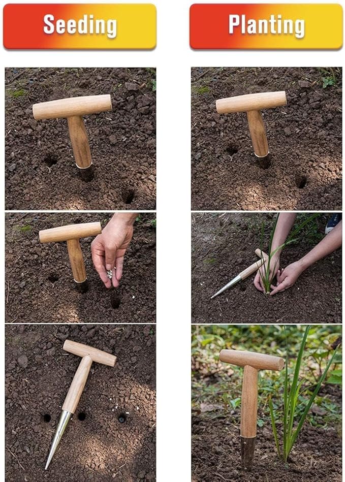 Gardtech Garden Tool Set Made by Real Ash Wood Handle and Thicken Stainless Steel- 3 Pcs Including Garden Hand Trowel Transplant Cultivator-Gardening Gifts for Gardener