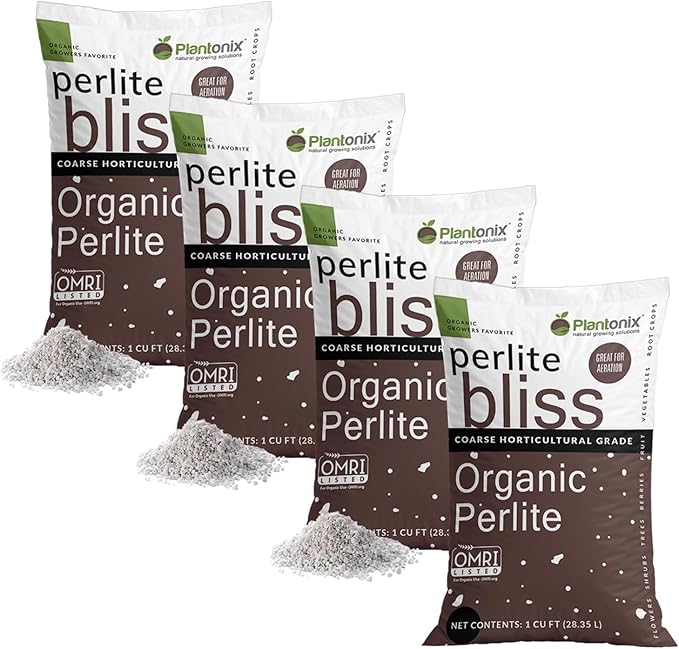 Perlite Bliss (4 Cubic Ft) - Organic Perlite for Plants Indoor Soil Amendment - Bulk Perlite for Gardening &amp Seed Starting - Mixes Easily with Potting Soil Vermiculite &amp Coco Coir for Plants