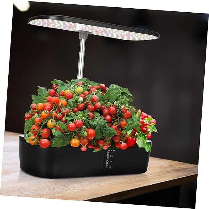 HEMOTON 1Set Indoor Hydroponic Gardening System Kit with LED Grow Light Space Saving Design for Easy Plant Germination Complete Indoor Plant Growing for Spaces