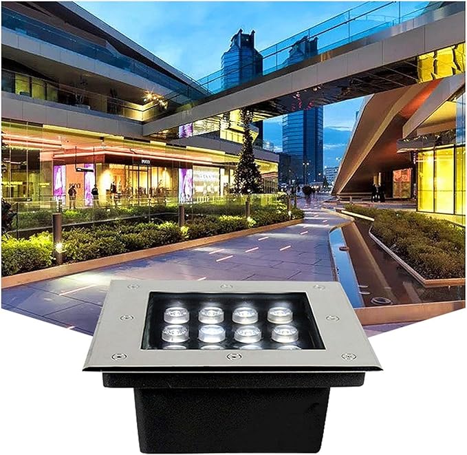 Recessed LED Spotlight - Square Floor Landscape Light Waterproof LED Underground Path Light/AC85V~265V Buried Lights Decorative Garden Spotlight/for Sidewalk/Piazza/Stair Step/Path Lighting (RGB 1