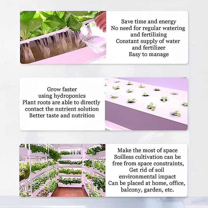 Hydroponics Growing System with Automated LED Grow Lights Indoor Garden Tower Vertical Farming Soilless Multilayer Smart Growing Equipment48holes