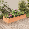 YAFF Garden Raised Bed Brown Solid fir WoodNon-Woven Fabric LargePots &amp Planters-364287