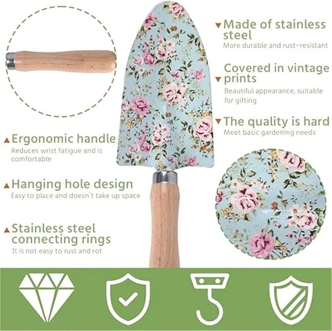 10-Piece Garden Tool Set Stainless Steel Heavy Duty Gardening for Digging Planting and Pruning Gardening Gifts for Women mom