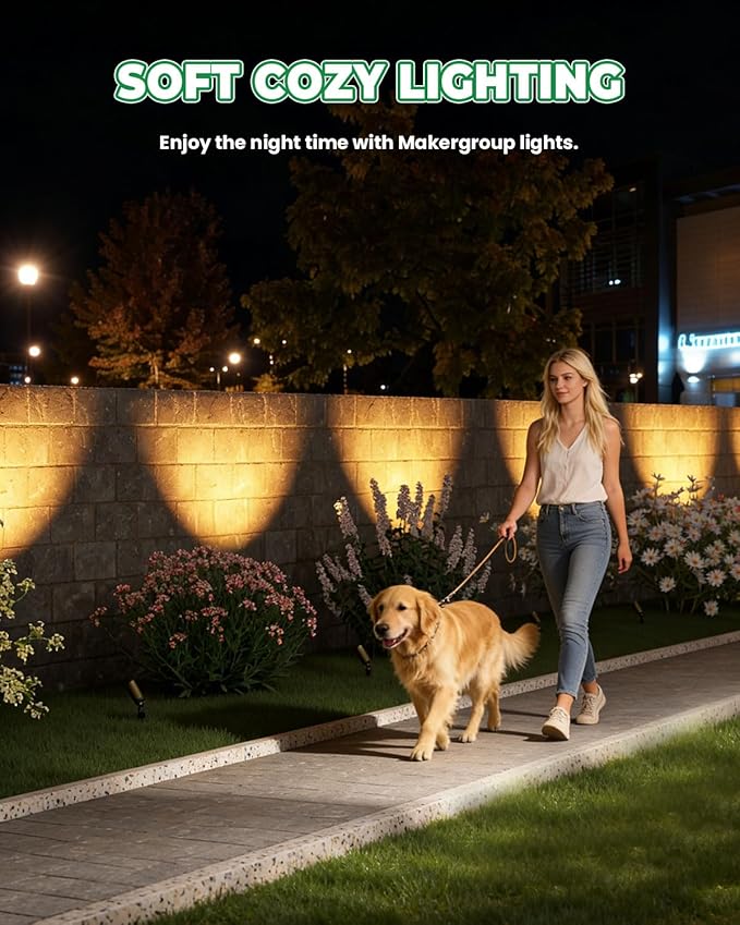 Low Voltage Brass Landscape Light Solid Outdoor Spotlight with Replaceable MR16 LED Bulb 5W 2700K Warm White 12V 24V Landscape Lighting Waterproof Design for Garden Yard