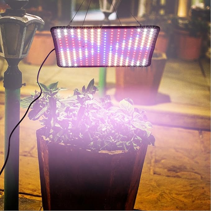 Kisangel 225 LED Hanging Plant Grow Light Full Spectrum Dimmable LED Plant Growth Lamp Hanging Chain for Indoor Gardening Ac110V