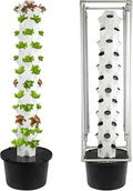 48 Pods Hydroponics Growing System Aeroponics Growing Tower with LED Grow Light Vertical Herbs Garden Planter Plant Germination Aeroponics Growing Kit with Hydrating PumpAdapterNet PotsTimer
